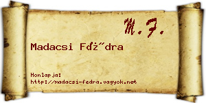 Madacsi Fédra névjegykártya